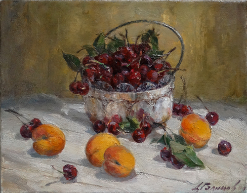 Painting Azat Galimov.It's time to cherries.