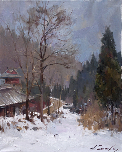 Painting.Azat Galimov. Artwork In the vicinity of the monastery, Good cloud. Hunan.