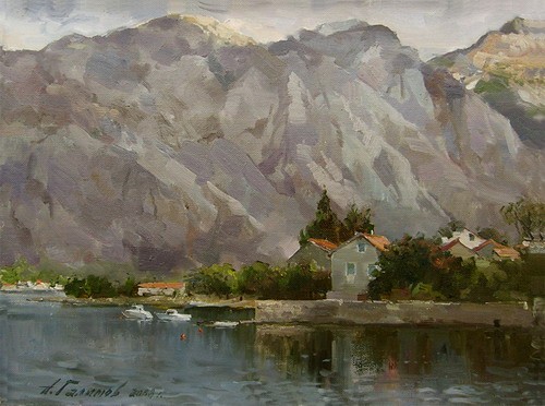 Painting.Montenegro. Evening mood.