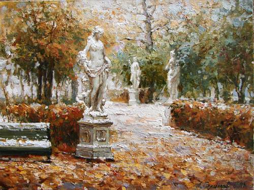 Paintings by Azat Galimov. Late autumn. Summer Garden 