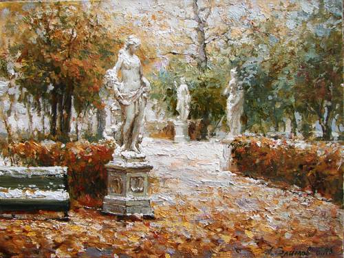 Paintings Azat Galimov. Late autumn. Summer Garden