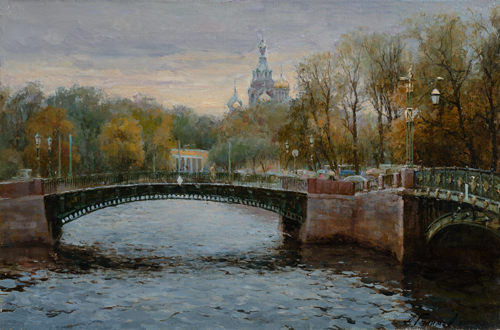 Paintings by Azat Galimov.City of bridges and canals