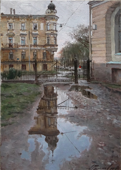 Paintings Azat Galimov. Spring. Academic Garden.