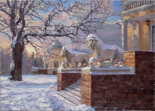 Paintings Azat Galimov. Snow lions. Maryino.