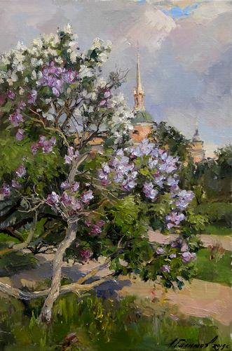 Painting Azat Galimov.Blooming May. Field of Mars.