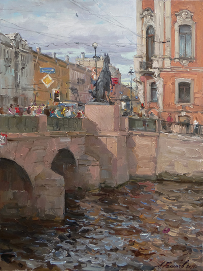 Paintings Azat Galimov.At Anichkov bridge.