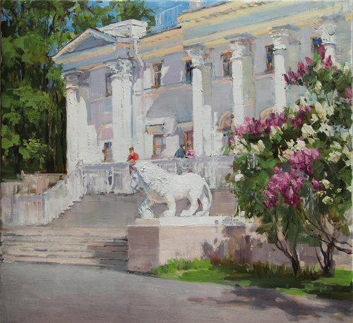 Paintings by Azat Galimov.At the Elagin Palace. Etude. 