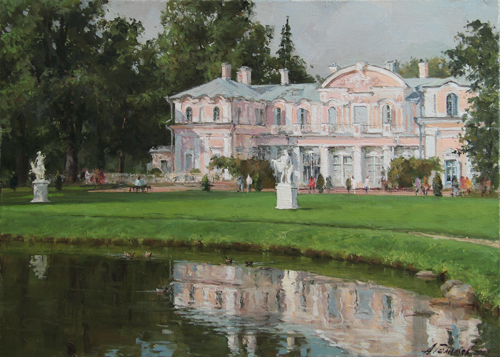 Painting by Azat Galimov. In the regal park. Oranienbaum. 