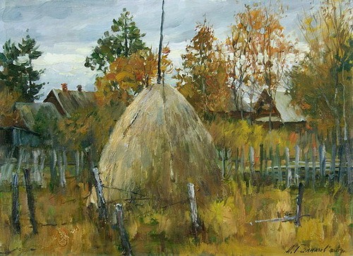 Painting by Azat Galimov.New Ladoga. Berezie.