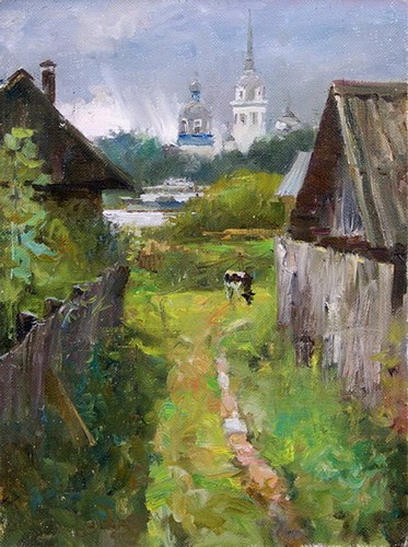 Painting by Azat Galimov.New Ladoga. Calf.