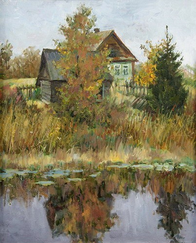 Painting by Azat Galimov.Nemyatovo. Autumn.