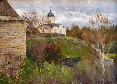 Painting by Azat Galimov. Old Ladoga. 