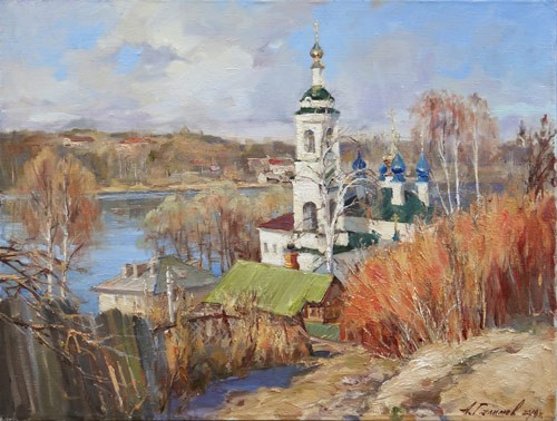 Painting by Azat Galimov.Ples. Varvara Church.