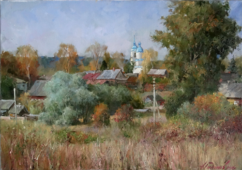 Painting by Azat Galimov.Valday. Autumn in Yazhelbitsy.
