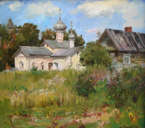 Painting by Azat Galimov.Chernavin on r.Volhov .