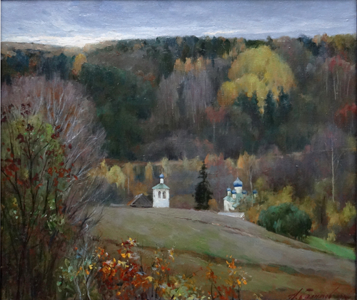 Painting by Azat Galimov.The triumph of Silence. Izborsko-Malskaya Valley.