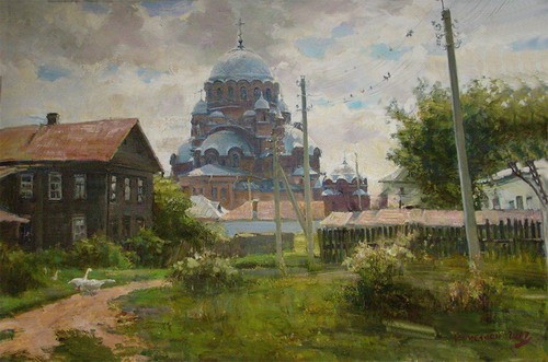 Painting by Azat Galimov.Island Sviyazhsky.