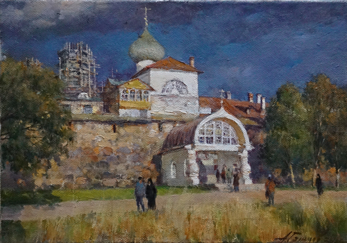 Painting by Azat Galimov. Solovetsky Monastery. Holy Gates.