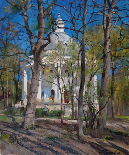 Painting by Azat Galimov. Spring. Lviv rotunda. Valdai.