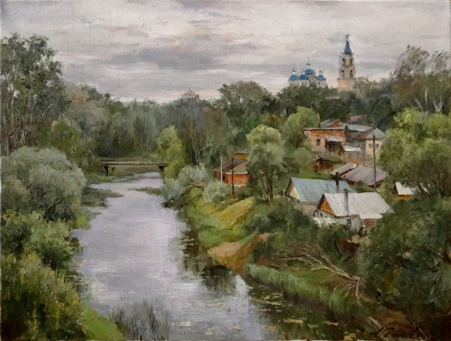 Painting by Azat Galimov. Above the river Kashinka.