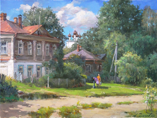 Painting by Azat Galimov. Kashin. House of merchant Khrenov.