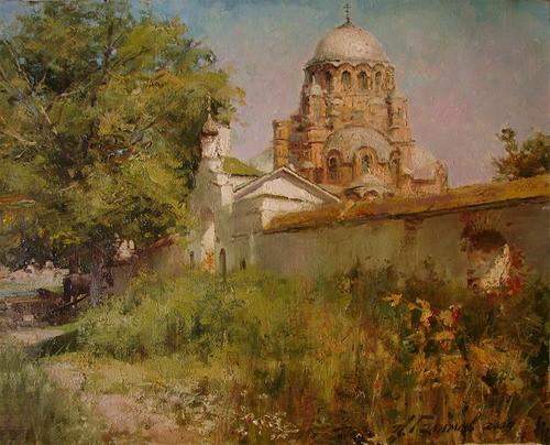 Painting by Azat Galimov.Midday in Sviyazhsk.