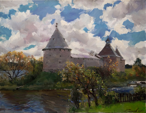 Painting by Azat Galimov. Heaven. The Staraya Ladoga Fortress.