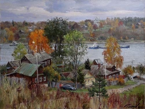 Painting by Azat Galimov. Autumn in Borisoglebsk.